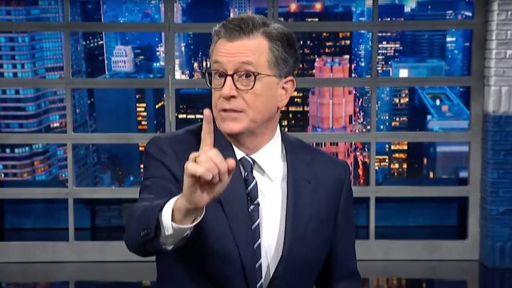 Stephen Colbert Praises CBS Over 'Insane' Trump Video & Reacts to George Santos' Release