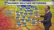 Warmer weather returns Thursday afternoon