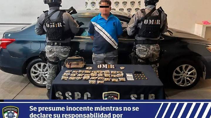 Cae presunto narcomenudista con más de 30 dosis en la Central de Abastos