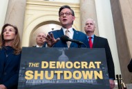 The blame game is on at federal agencies, where political messages fault Democrats for the shutdown