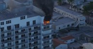 Firefighters put out blaze at Hollywood high-rise apartment building