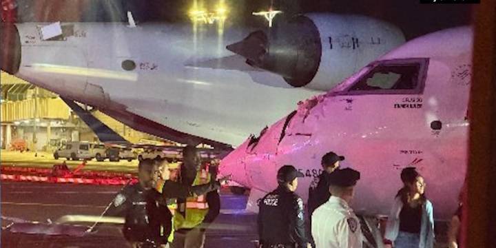 Delta jets have ‘low-speed collision’ on the ground at New York’s LaGuardia, injuring 1