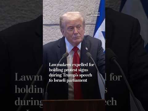 Lawmakers expelled from Trump’s speech to Israeli parliament