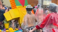 Nude cyclists stage unusual protest at ICE detention center in Portland