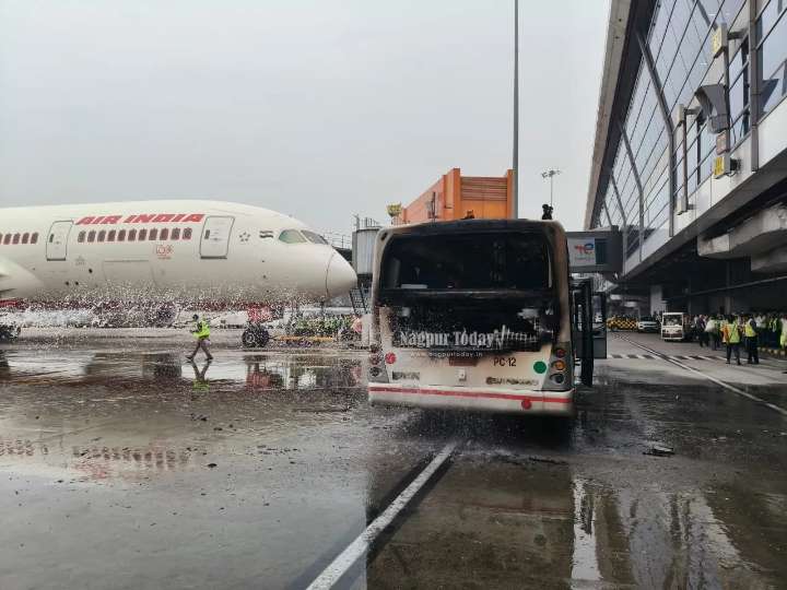 Air India bus catches fire at Delhi Airport, no casualty
