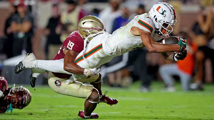Carson Beck throws 4 TD passes to help No. 3 Miami hold off No. 18 Florida State, 28