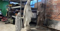 Providence Hospital groundskeepers discover religious statues hidden behind wall