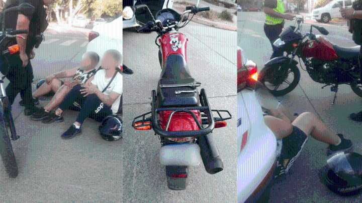 Cruzaron en rojo, les frenaron el paso y llevaban herramientas para robar motos