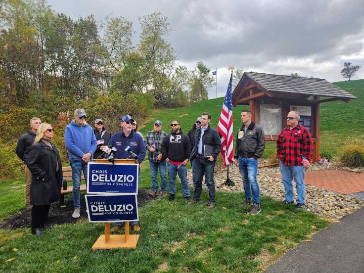 Dems bring out Rep. Deluzio to support Stelson, blast Perry for his comments on veterans