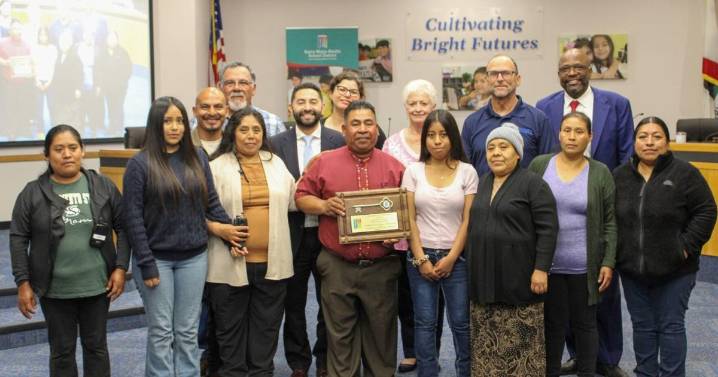 Francisco Lozano, SMBSD Mixteco parent advisory committee president, awarded 'Key to the District'
