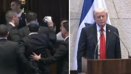 Dos políticos interrumpen a gritos el discurso de Donald Trump en el Parlamento israelí