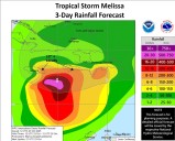 Tropical Storm Melissa Map Shows Where 2 Feet of Rain Could Fall