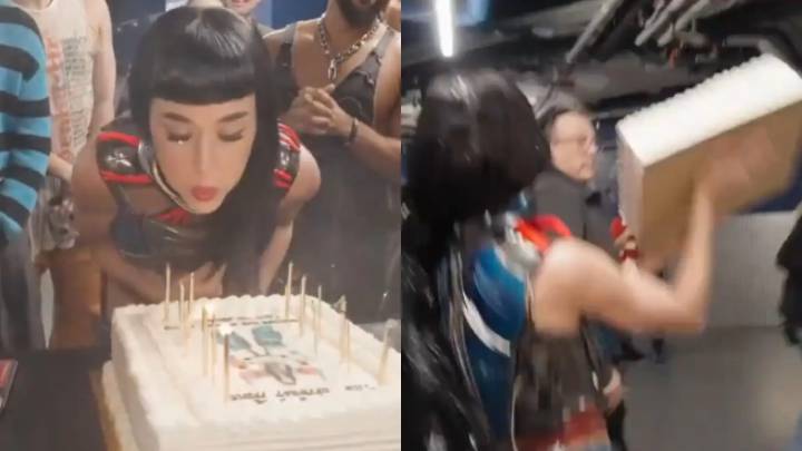 Críticas a Katy Perry por destrozar su tarta de cumpleaños: "¿En qué cabeza cabe el derrochar comida así?