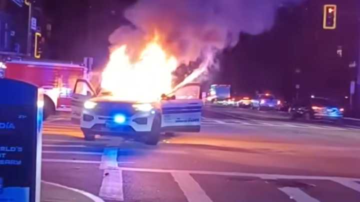 Boston cruisers burned as officers disperse street takeover