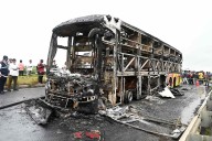 At Least 25 Dead After Bus Catches Fire Following Collision with Motorcycle