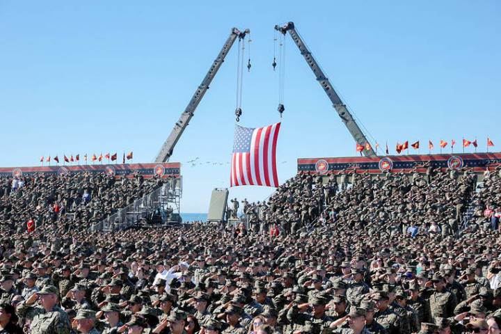 Vance visits Camp Pendleton for huge amphibious assault landing