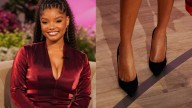 Halle Bailey Gets Fall Ready in Suede Pumps for 'Jennifer Hudson'