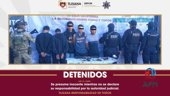 Detienen a cinco presuntos sicarios en la Sánchez Taboada; dos de ellos son menores de edad