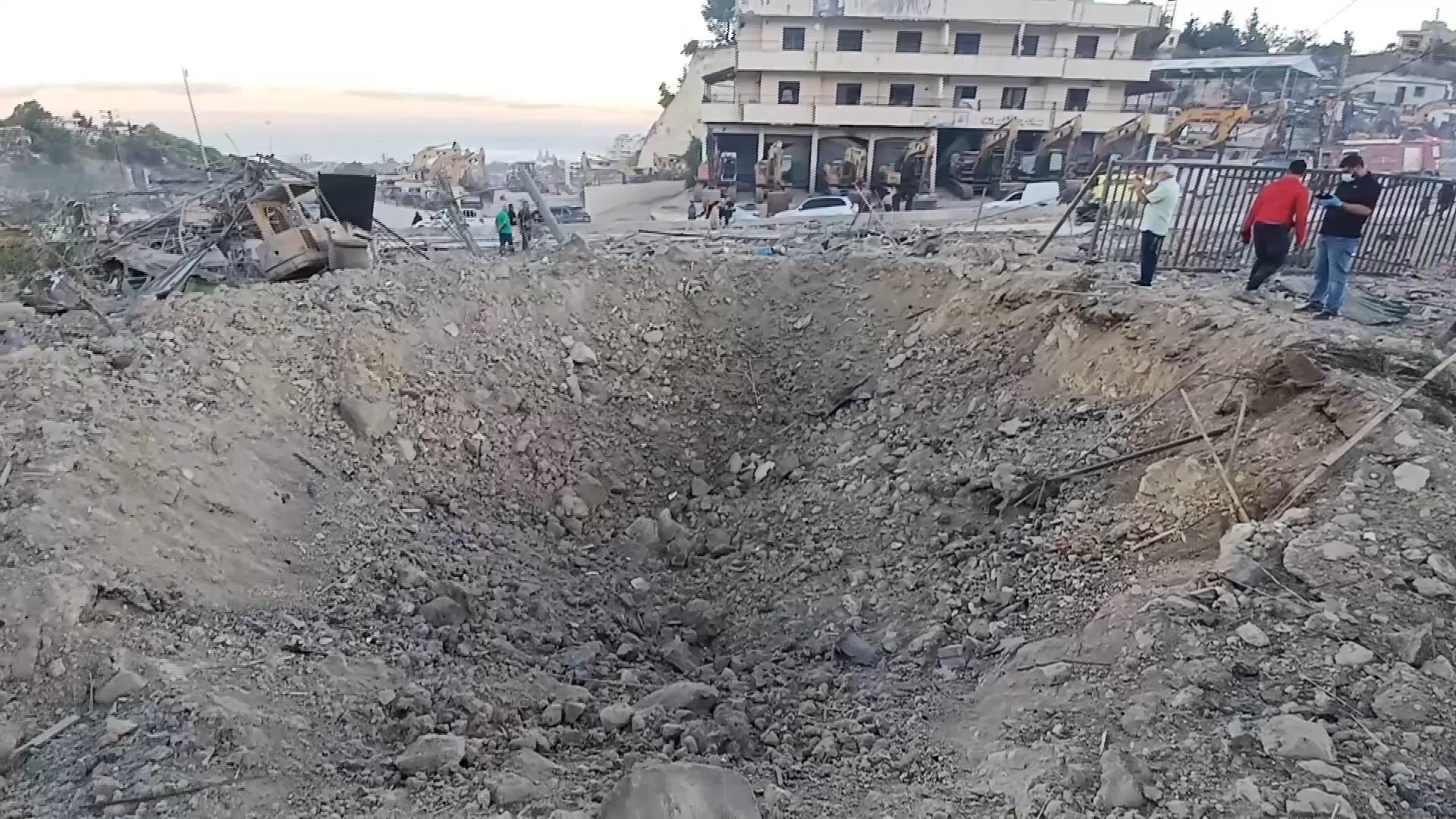 Israel strikes South Lebanon causing huge destruction, killing 1 and wounding 7