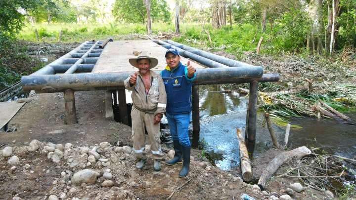 Avanza la construcción del puente vehicular sobre el caño Gaviotas en Maní