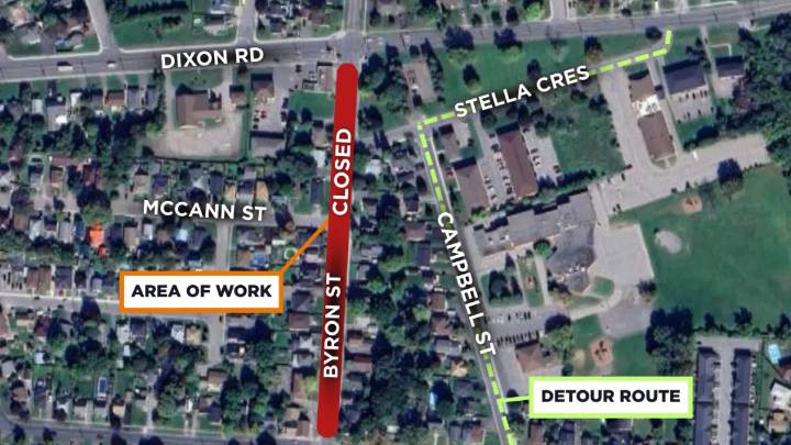 Byron Street closure planned for the afternoon of Oct. 14