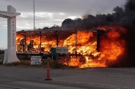 Un camión se incendió sobre la Ruta Nacional 151