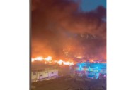 Incendio consume viviendas en Pamplona Alta en San Juan de Miraflores