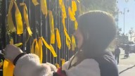 Anger as woman filmed cutting down ribbons from London memorial for Israeli hostages