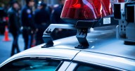 Woman walking with baby pram hit by car that mounted curb