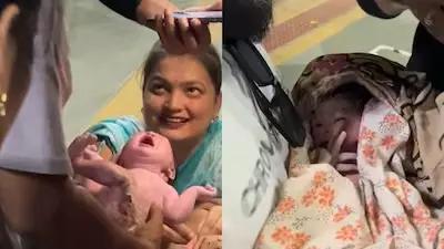 [Watch] Stranger Helps Woman Deliver Baby At Railway Station; Real Hero Without Uniform, Say Netizens
