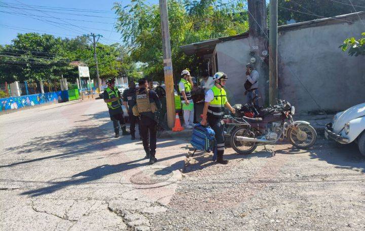 Accidente en Fray Andrés de Olmos deja a motociclista herido; responsable escapó