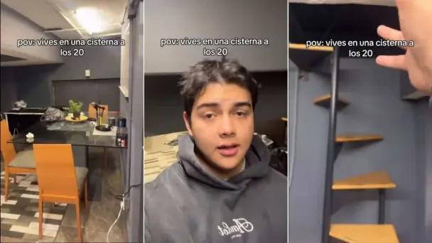 Joven se viraliza tras confesar que vive en una cisterna
