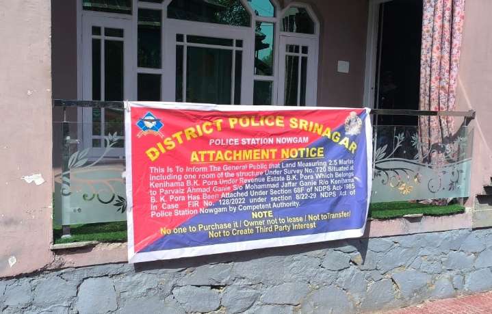 Srinagar Police Attach Property Worth ₹75 Lakhs Belonging To Drug Peddler Under NDPS Act