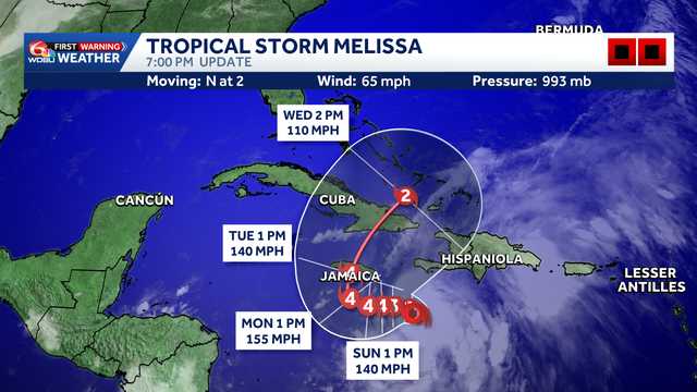 Tropical Storm Melissa expected to become a hurricane this weekend