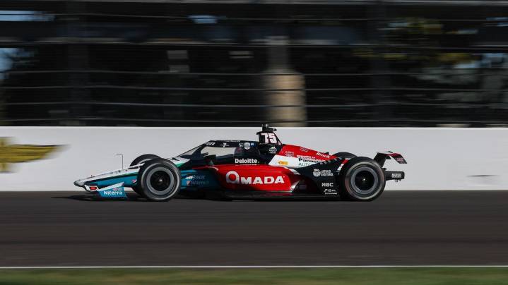 IndyCar drivers take test laps Tuesday at Indianapolis Motor Speedway