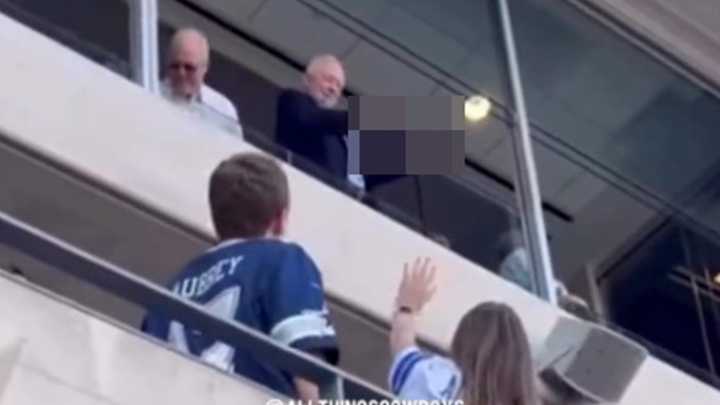 Jerry Jones' X-rated gesture at New York Jets fan spotted on camera after Dallas Cowboys victory