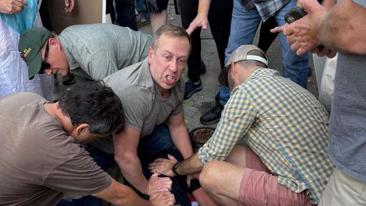 Man subdued, arrested at Kent No Kings rally on Saturday