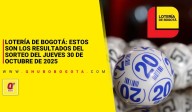 Lotería de Bogotá: resultados del 30 de octubre de 2025
