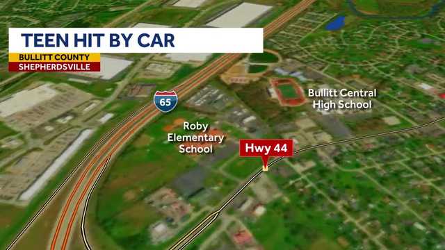Bullitt County 16-year-old girl hit by car before school