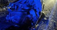 Un coche sufre un grave accidente y su conductor desaparece tras el vuelco en la carretera entre Cristóbal y Valdefuentes de Sangusín