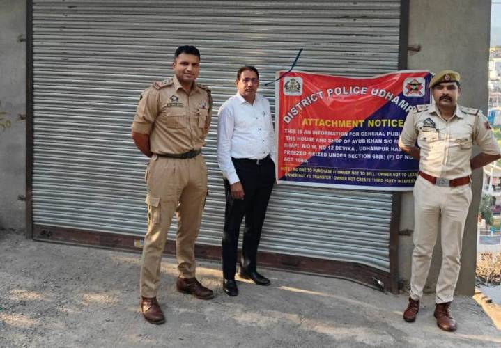 Drug peddlers property worth over Rs 2 crore attached in Udhampur