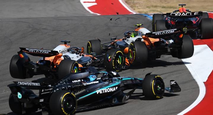 United States Grand Prix: Oscar Piastri and Lando Norris crash out as Max Verstappen wins sprint