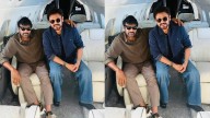 Photo Moment: Chiranjeevi & Venkatesh on a chartered flight for 80s reunion