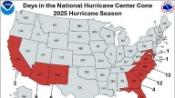 Carolinas lead U.S. in hurricane forecast cone days