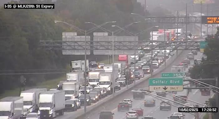 TRAFFIC ALERT: Major backups on I-95 South after separate crashes near MLK Pkwy. and 8th St.