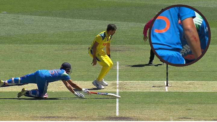 IND vs AUS 2nd ODI: Rohit Sharma Dives To Save His Wicket, Suffers Bleeding Elbow; Check Picture