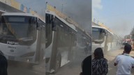 VIDEO: Electric Bus Catches Fire At Nigdi Bus Stop In Pimpri