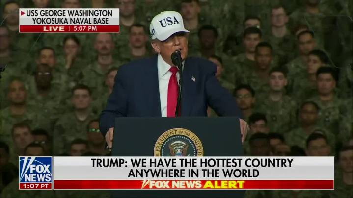 Trump's Brain Turns Into Pudding In Front Our Troops In Japan