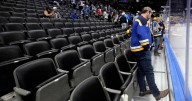 Photos: Blues open season with 5-0 shutout loss to Minnesota