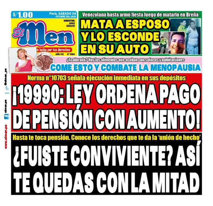 Portada Diario El Men (04/10/2025)